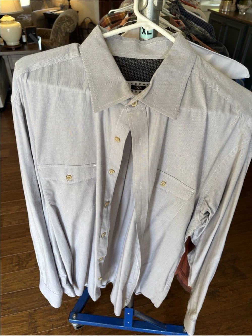 Joseph Abboud Light Gray Men's Button-Down Shirt